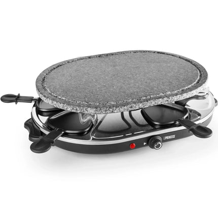Elektrisk raclettegrill med stenplatta och småpannor, köksprodukt från Nordic Cookware