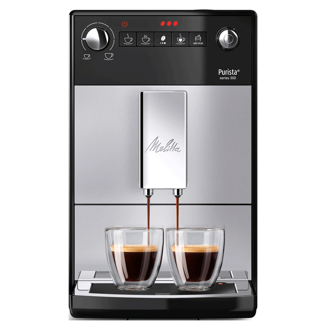 Helautomatisk espressomaskin Melitta Purista series 300 brygger två koppar espresso