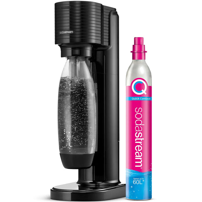 Svart Sodastream kolsyremaskin med gaspatron, Nordic Cookware kökstillbehör