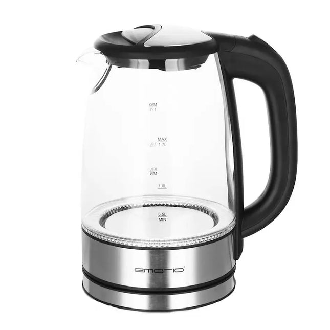 Glaskanna vattenkokare med svart handtag, nordisk köksdesign från Nordic Cookware