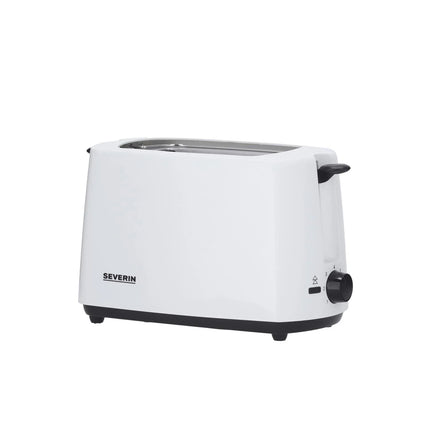 Vit Severin brödrost i modern design på vit bakgrund, köksprodukt från Nordic Cookware