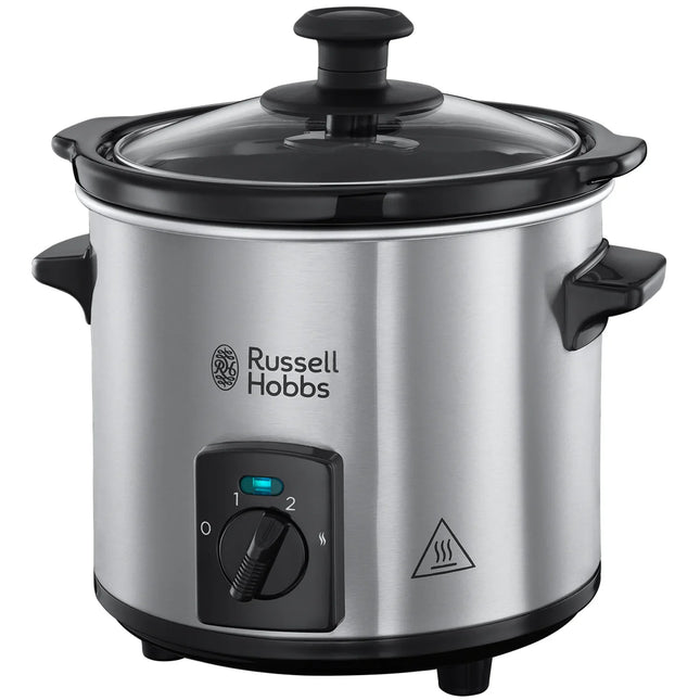 Russell Hobbs slow cooker i rostfritt stål med svart lock, köksapparat hos Nordic Cookware