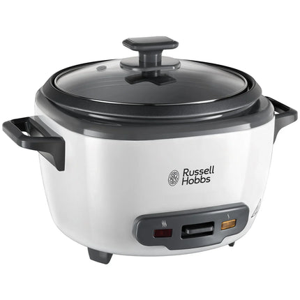 Vit riskokare Russell Hobbs med glaslock, köksapparat hos Nordic Cookware
