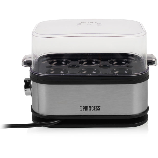 Äggkokare i rostfritt stål från Princess med genomskinligt lock, köksprodukt hos Nordic Cookware