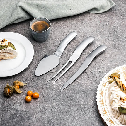 Santo tårtset med tårtspade, kniv och gaffel stål