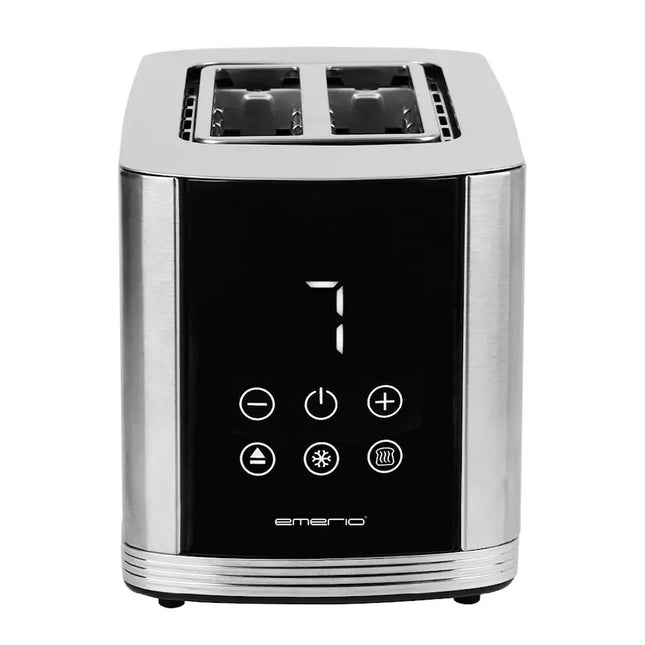 Modern rostfri brödrost med digital display och touchkontroll, Nordic Cookware kök