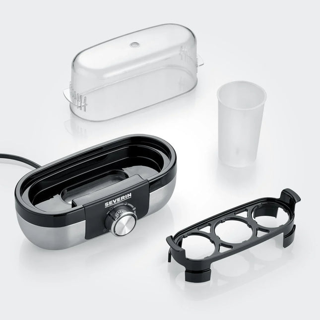 Elektrisk äggkokare Severin med lock, glasmått och ägghållare, Nordic Cookware kökstillbehör