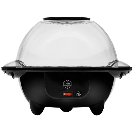 OBH Nordica svart popcornmaskin med genomskinligt lock, nordisk köksapparat