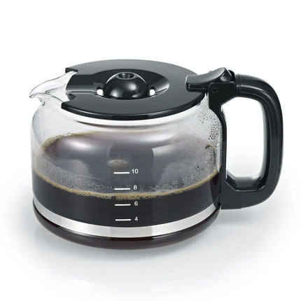 Kaffekanna i glas med svart lock och handtag, Nordic Cookware design