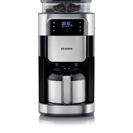 Severin kaffebryggare med digital display och bönbehållare, modern design från Nordic Cookware
