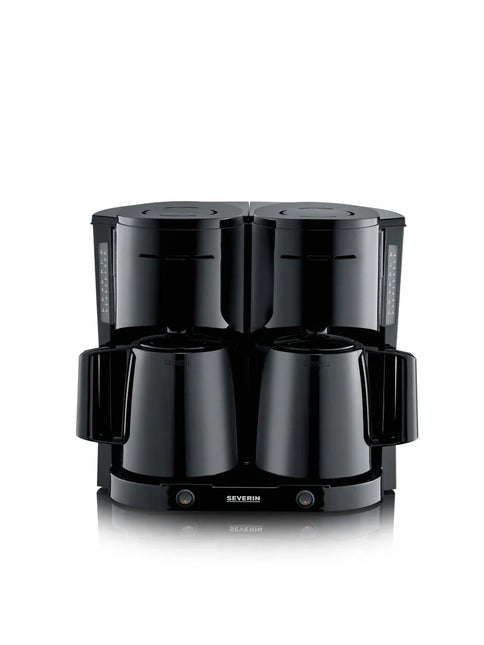 Dubbel kaffebryggare Severin i svart, modern design, Nordic Cookware köksmaskin