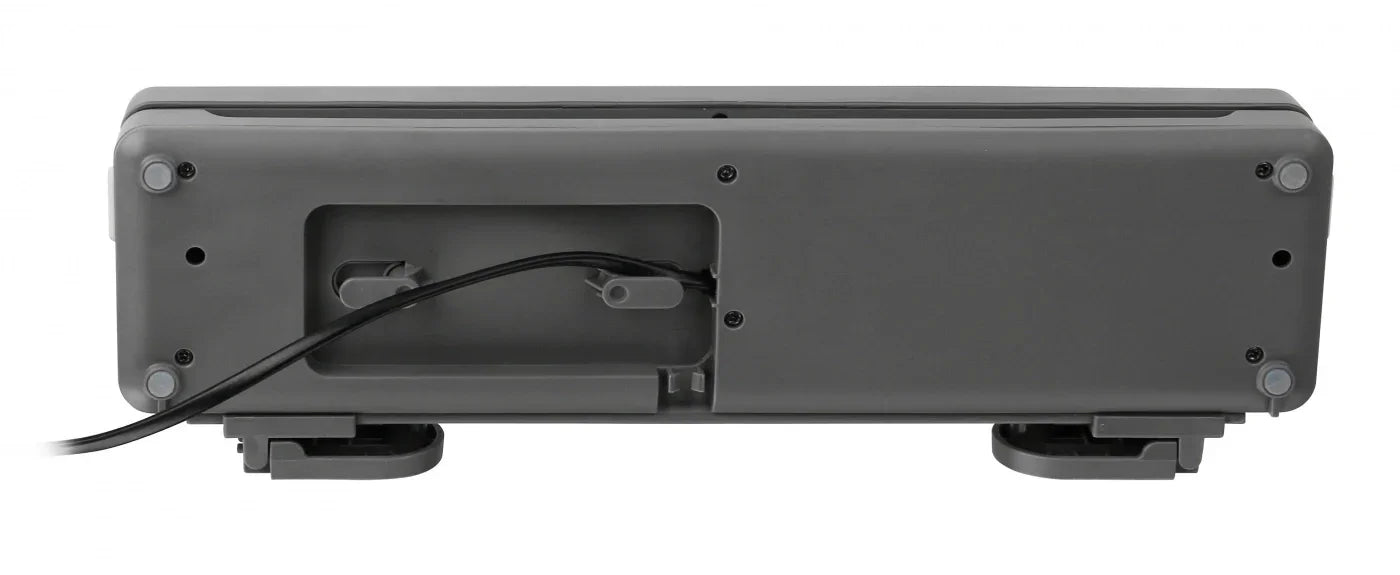 Baksidan av en grå köksmaskin från Nordic Cookware med synlig sladdhållare