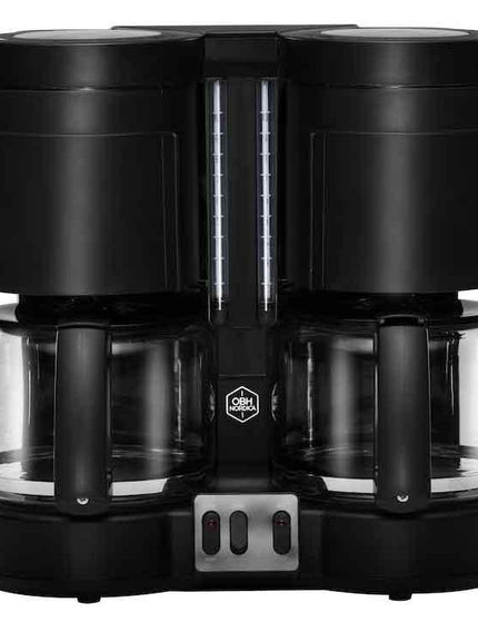 OBH Nordica svart dubbel kaffebryggare med två glaskannor, Nordic Cookware köksutrustning