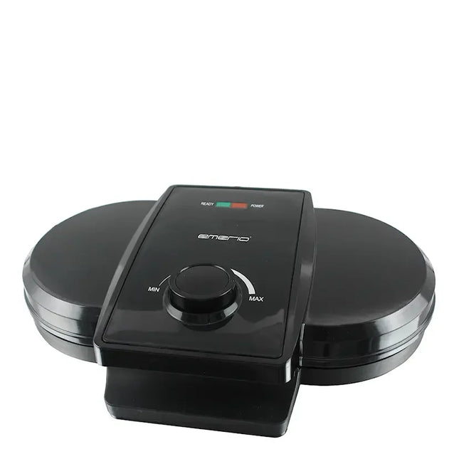 Svart våffeljärn Emerio med temperaturkontroll, köksmaskin från Nordic Cookware