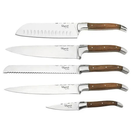 Knivset 5 delar olivträ