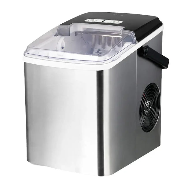 Modern ismaskin i rostfritt stål från Nordic Cookware, placerad på vit bakgrund