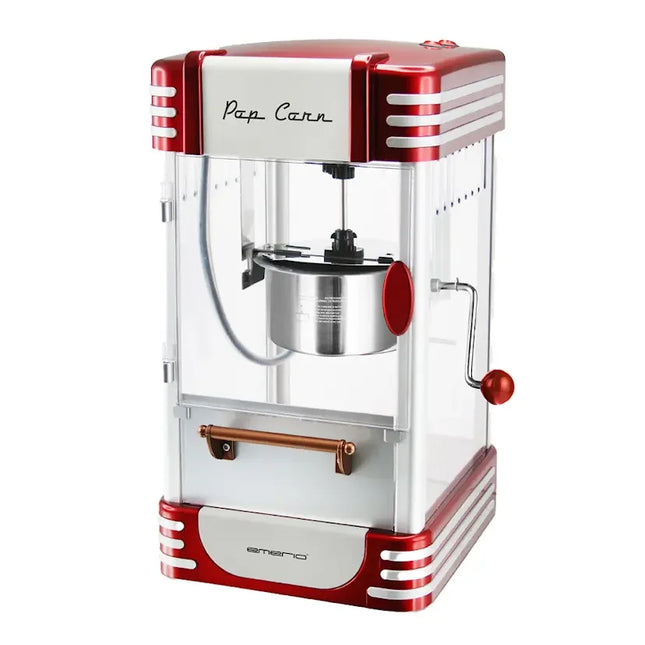 Röd och silver popcornmaskin med retrodesign, köksmaskin från Nordic Cookware