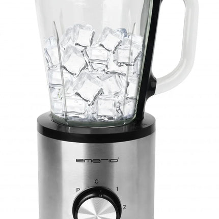 Emerio mixer i rostfritt stål med iskuber i kanna, köksmaskin från Nordic Cookware