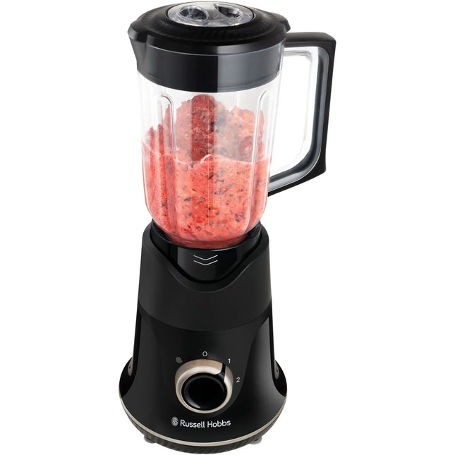 Svart blender med fryst bärsmoothie, köksapparat på Nordic Cookware