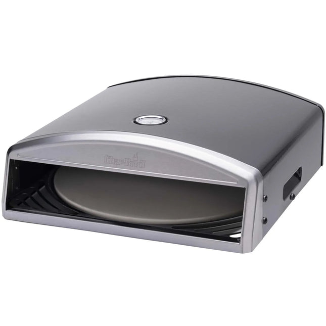 Modern pizzaugn i rostfritt stål från Nordic Cookware, med termometer på locket.