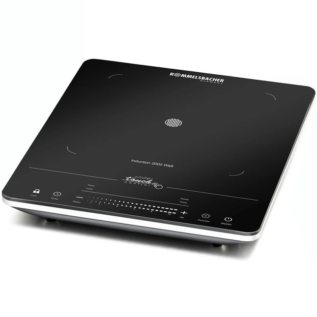 Svart induktionshäll med digital touchkontroll, bänkmodell från Nordic Cookware