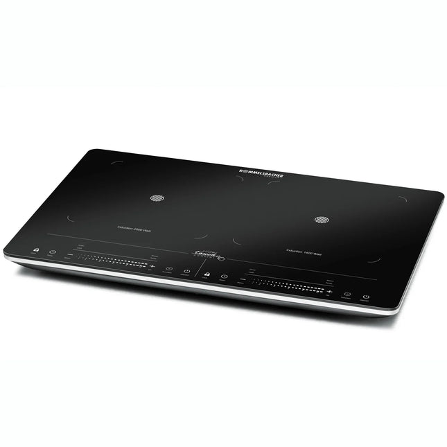 Modern svart induktionshäll med touchkontroller på vit bakgrund, Nordic Cookware