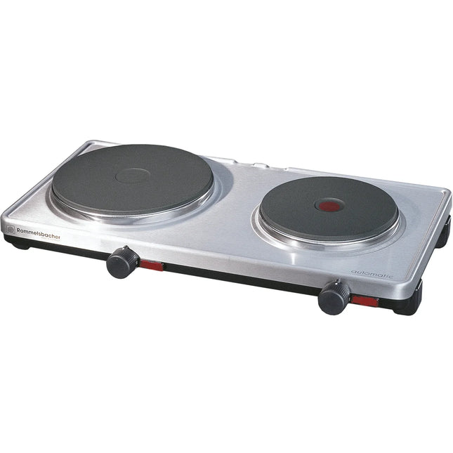 Dubbel kokplatta i rostfritt stål från Nordic Cookware, bänkspis med två värmezoner.