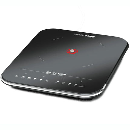 Modern induktionshäll från Rommelsbacher, elegant svart design, Nordic Cookware köksprodukt
