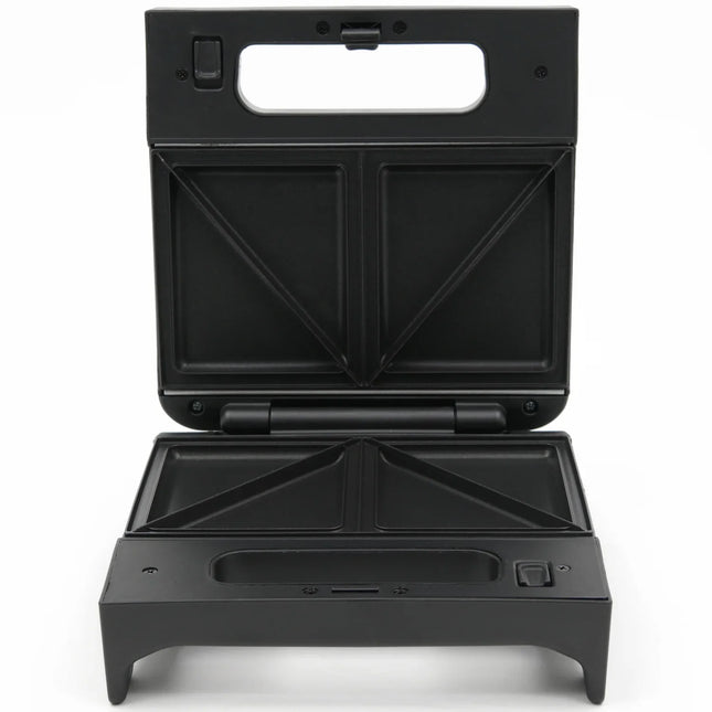 Svart smörgåsgrill med öppet lock från Nordic Cookware, modern köksmaskin