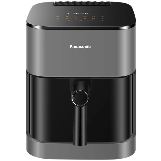Svart och grå Panasonic airfryer med digital panel, modern köksapparat på Nordic Cookware