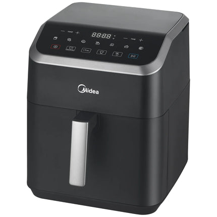 Midea airfryer svart med digital kontrollpanel, modern köksmaskin från Nordic Cookware