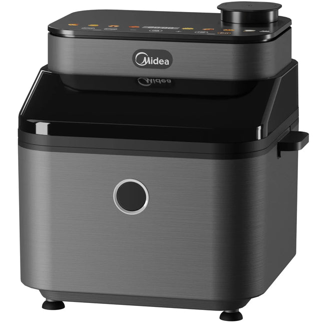 Modern svart köksmaskin Midea med digital kontrollpanel, Nordic Cookware köksutrustning