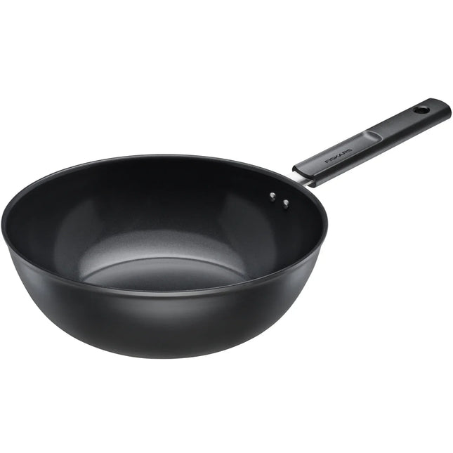 Svart wokpanna i aluminium med handtag, Nordic Cookware köksredskap
