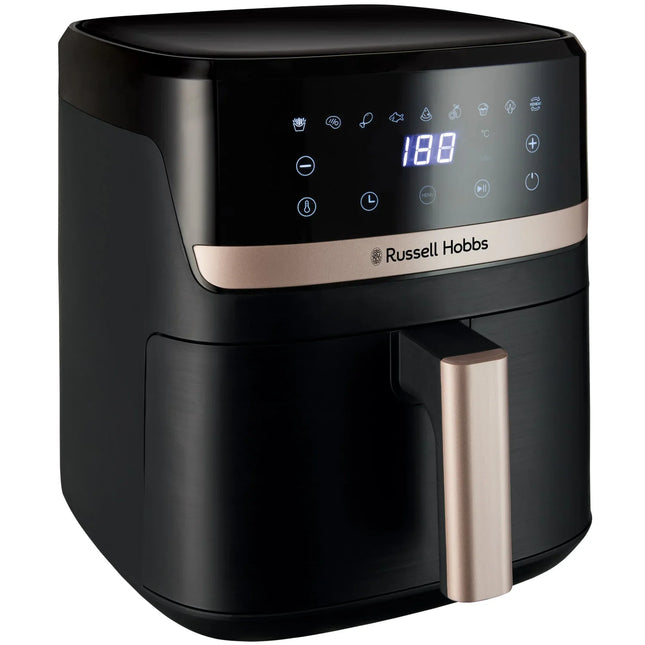 Svart digital airfryer Russell Hobbs, modern design, köksapparat Nordic Cookware