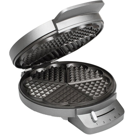 Öppet hjärtformat våffeljärn från Nordic Cookware i modern design med temperaturinställning.