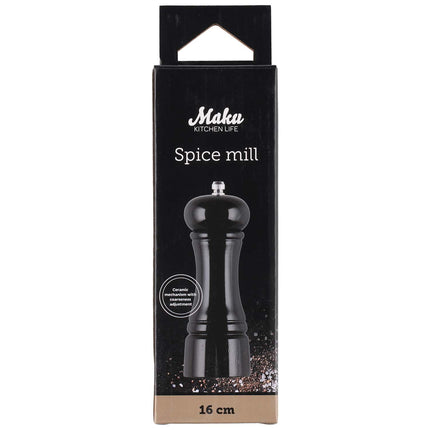 Maku Kryddkvarn svart 16 cm