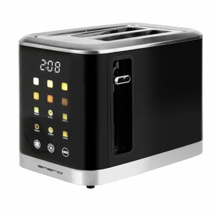 Svart modern brödrost med digital display, stilren design från Nordic Cookware