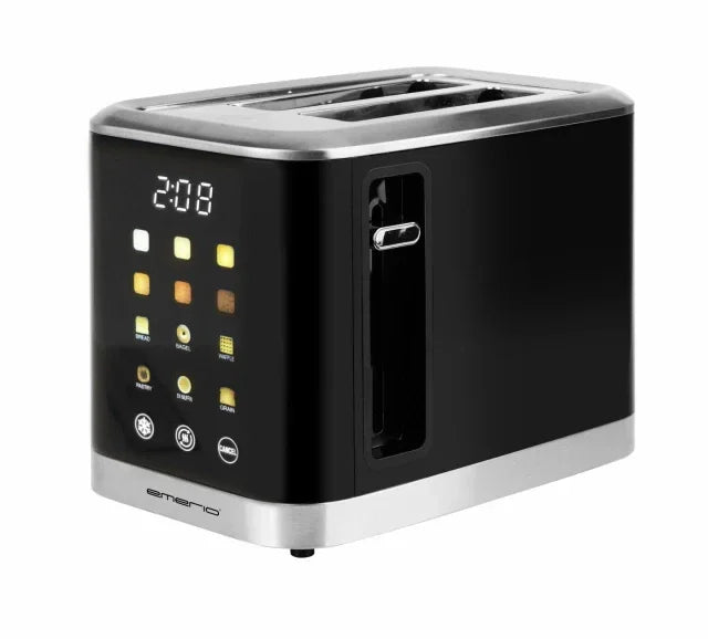 Svart modern brödrost med digital display, stilren design från Nordic Cookware