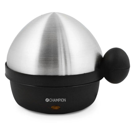 Champion äggkokare i rostfritt stål och svart plast på vit bakgrund, Nordic Cookware