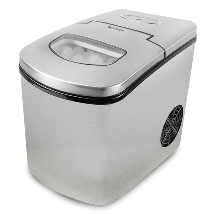 Bänkdisk ismaskin i rostfritt stål med isbitar, modern köksmaskin från Nordic Cookware