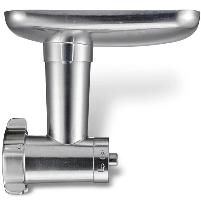 Rostfri köttkvarn i metall från Nordic Cookware, produktfoto på vit bakgrund