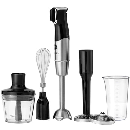 Nordic Cookware stavmixer set i rostfritt stål med tillbehör, visp och hackare