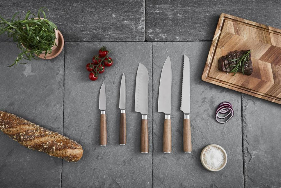 Haws Santo 5-delat kockknivsset, valnöt