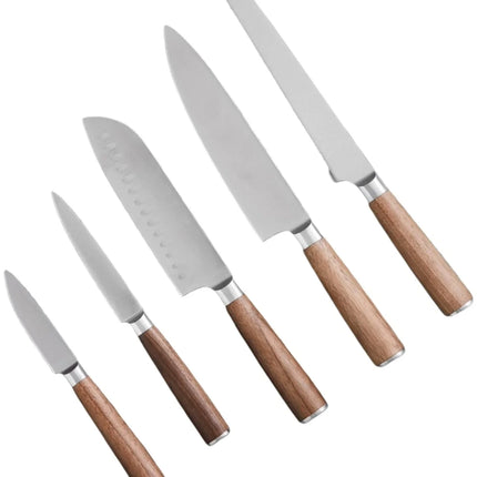 Haws Santo 5-delat kockknivsset, valnöt