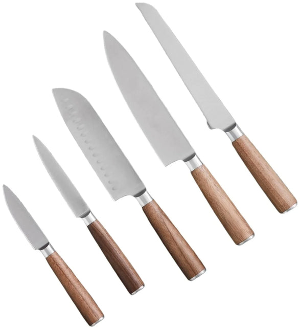 Haws Santo 5-delat kockknivsset, valnöt