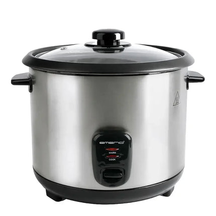 Emerio riskokare i rostfritt stål med glasslock, köksmaskin från Nordic Cookware