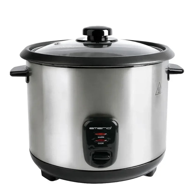 Emerio riskokare i rostfritt stål med glasslock, köksmaskin från Nordic Cookware