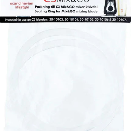 C3 Mix&GO packning till mixerkniv, tvåpack tätningsringar för blender från Nordic Cookware