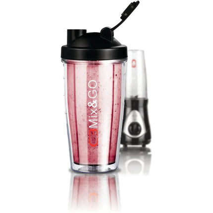 Mix & Go blenderflaska 500ml med bärsmoothie, svart lock, Nordic Cookware