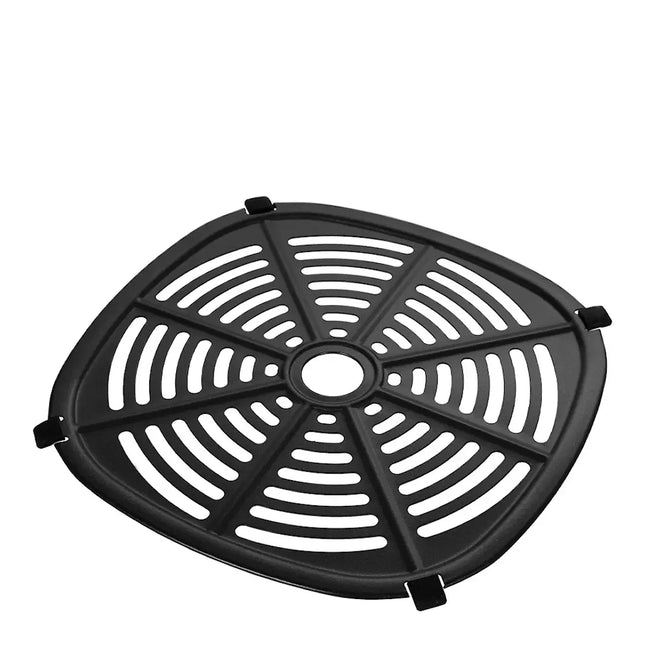 Svart grillinsats i gjutjärn från Nordic Cookware, fyrkantig med runda ventilationshål.